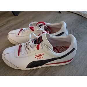 Puma Roma White Blue Stripe Sz. 10